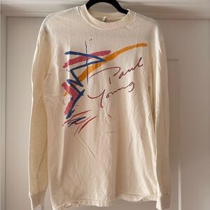 Cream Graphic Long Sleeve Shirt